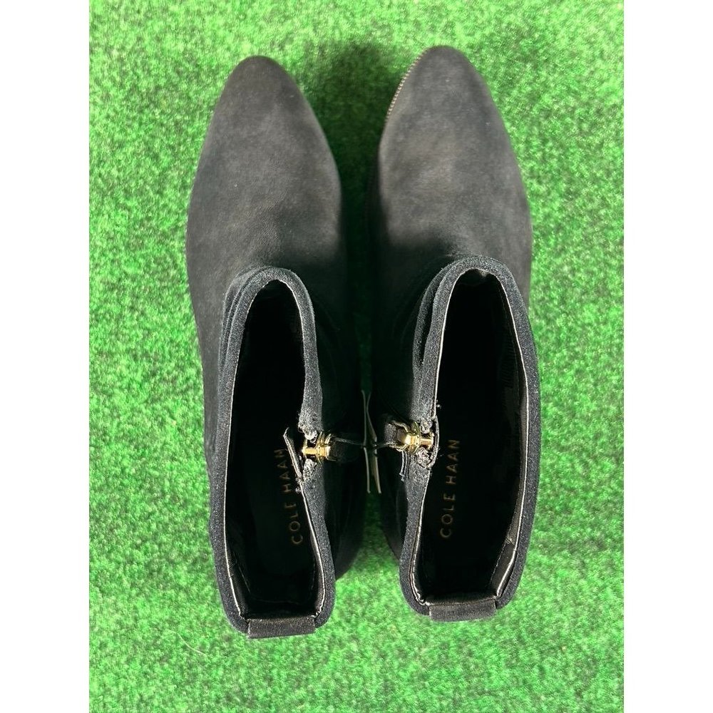 Cole‎ Haan Black Suede Side Zip Ankle Boots Booties Women's Size 6 B - Picture 5 of 10